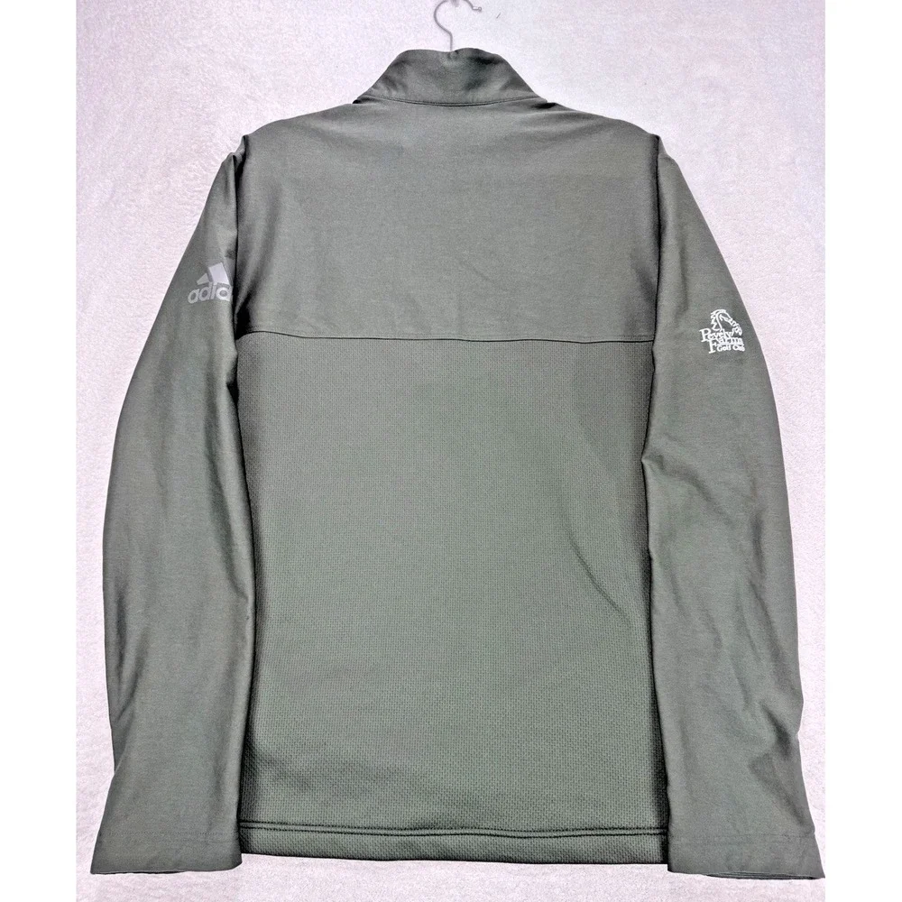 Adidas‎ Pullover 1/4 Zip Long Sleeve Mens M Khaki Green Golf Zip Pockets